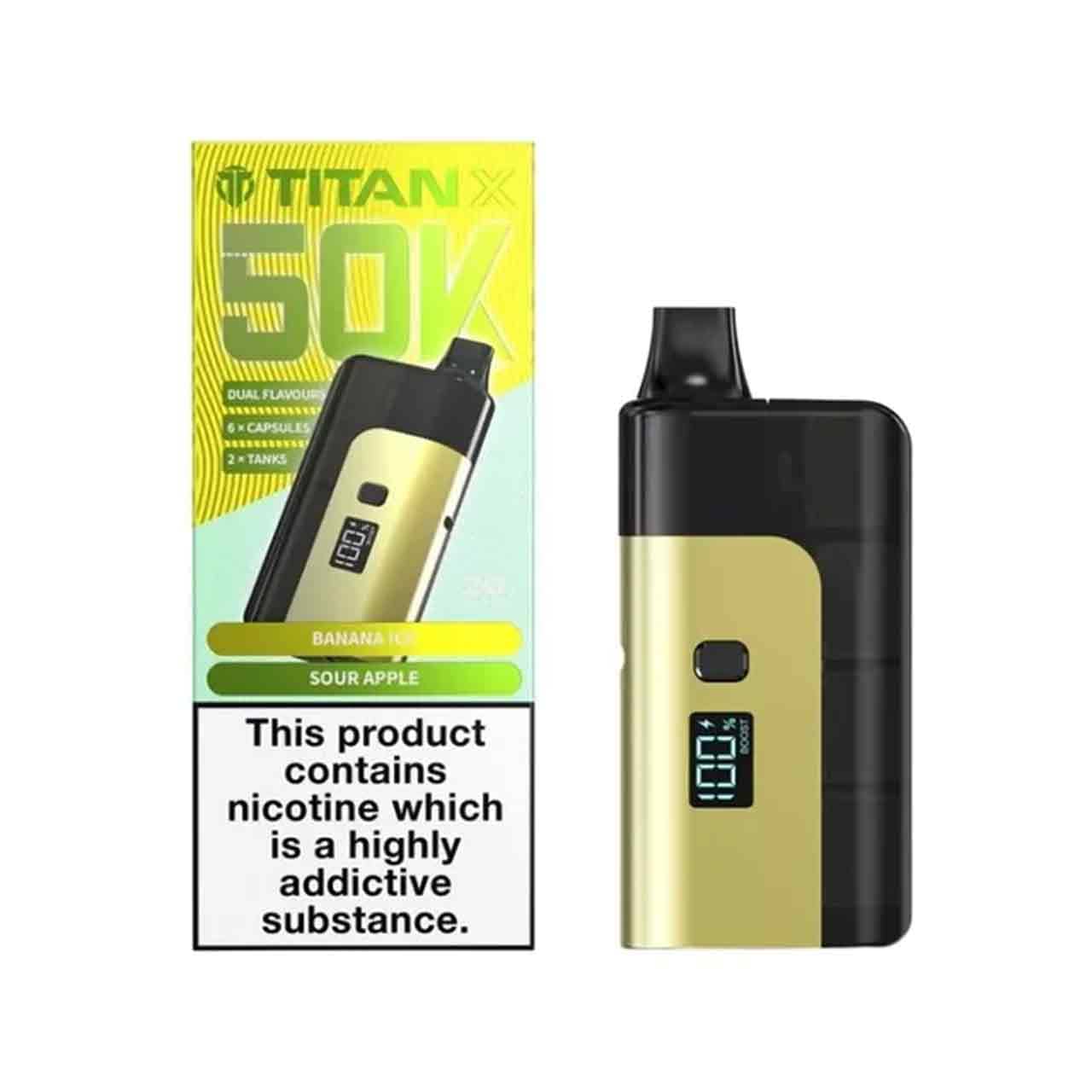 
                  
                    Titan X 50K Fruit Edition prefilled pod vape kit 20mg nicotine – reusable big puff kit
                  
                