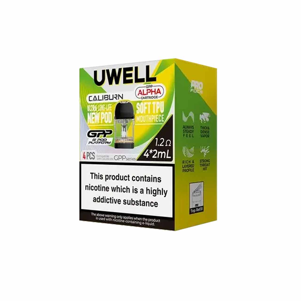 
                  
                    Uwell Caliburn GPP Alpha Pods 1.2ohm - 4 Pack (2ml)
                  
                
