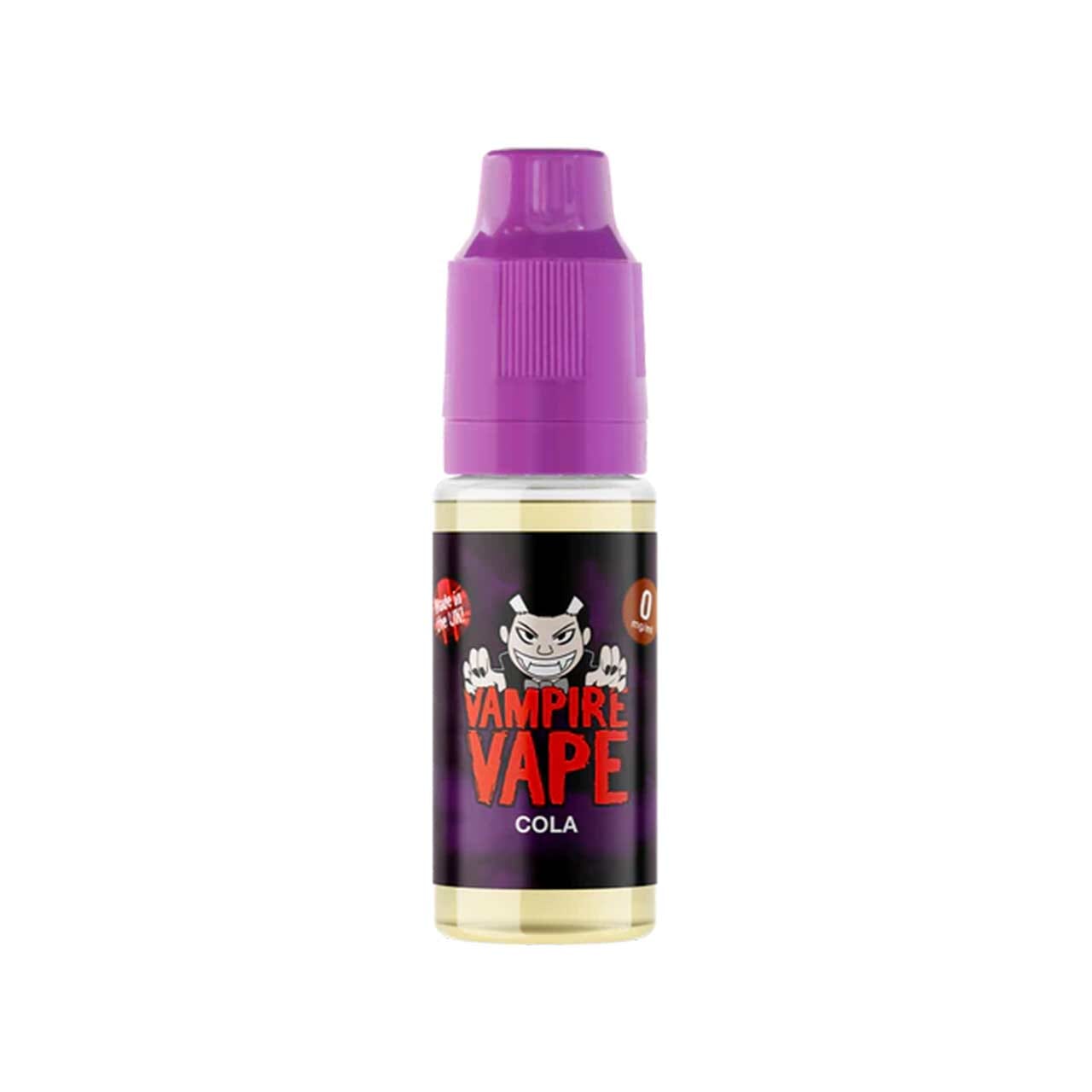 
                  
                    Vampire Vape Cola e-liquid bottle with purple cap on a white background
                  
                