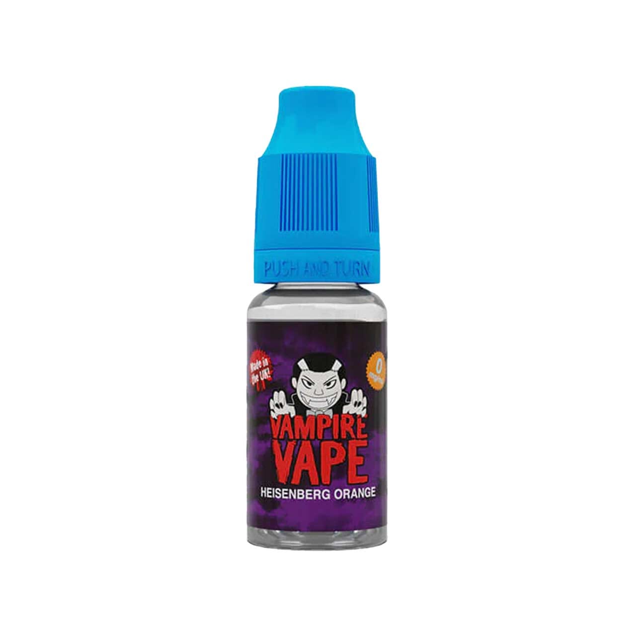 
                  
                    Vampire Vape Heisenberg Orange vape juice bottle with blue cap on a white background
                  
                