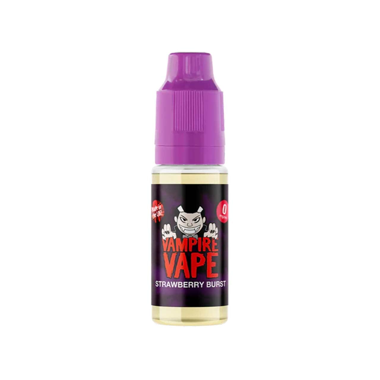 
                  
                    Vampire Vape Strawberry Burst e-liquid bottle with purple cap on a white background
                  
                