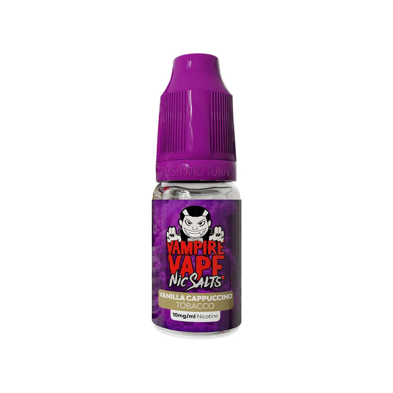 
                  
                    Vampire Vape nic salts vanilla cappuccino tobacco bottle white background
                  
                