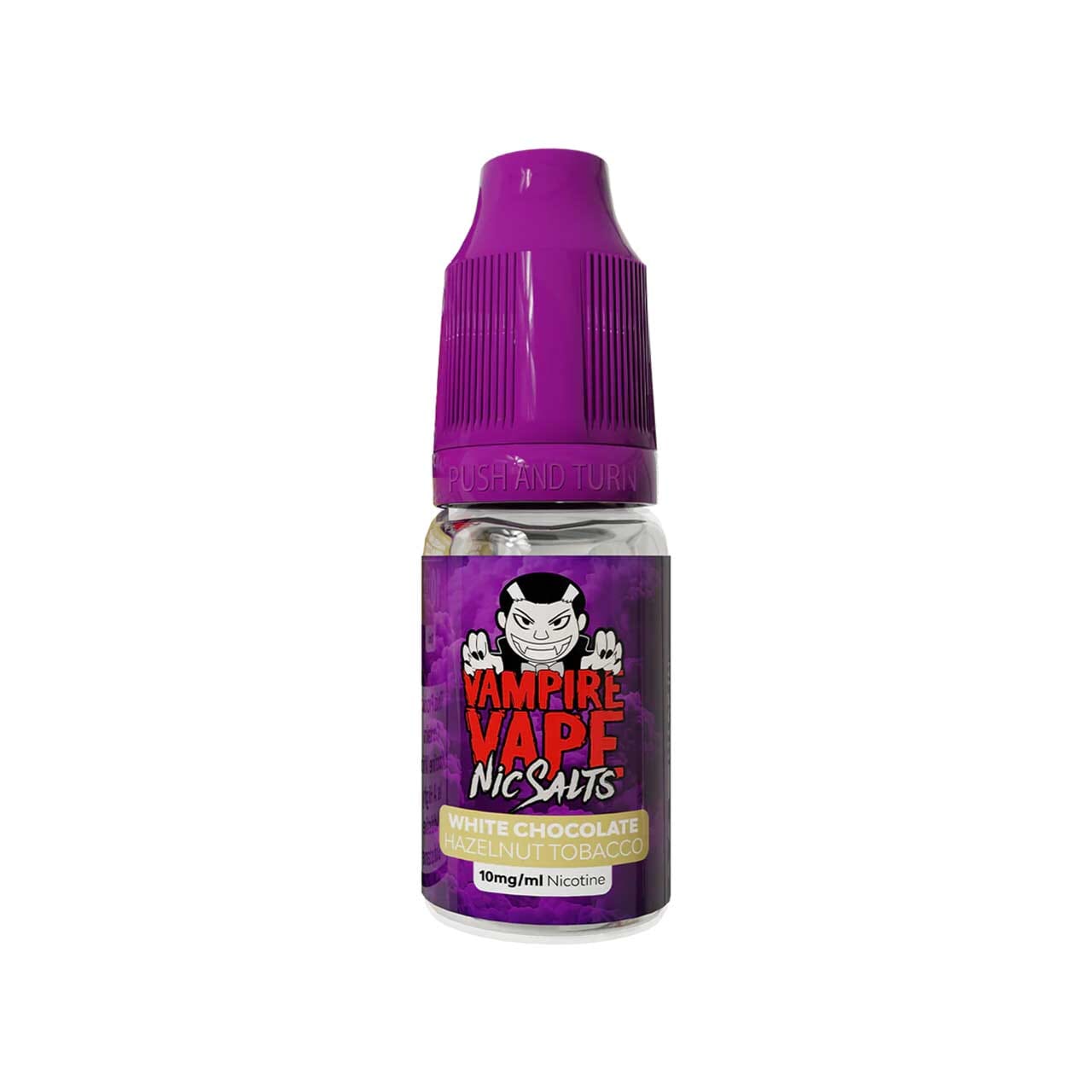 
                  
                    Vampire Vape nic salts white chocolate hazelnut tobacco bottle white background
                  
                