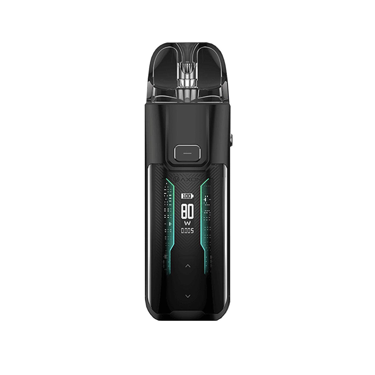 
                  
                    Vaporesso Luxe XR Max black vape with digital display on a white background
                  
                