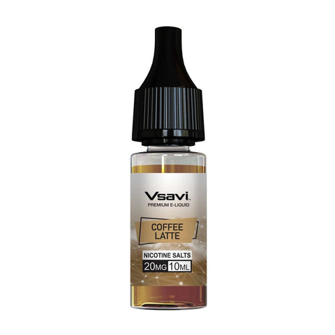 Vsavi Coffee Latte nic salt e-liquid bottle on a white background