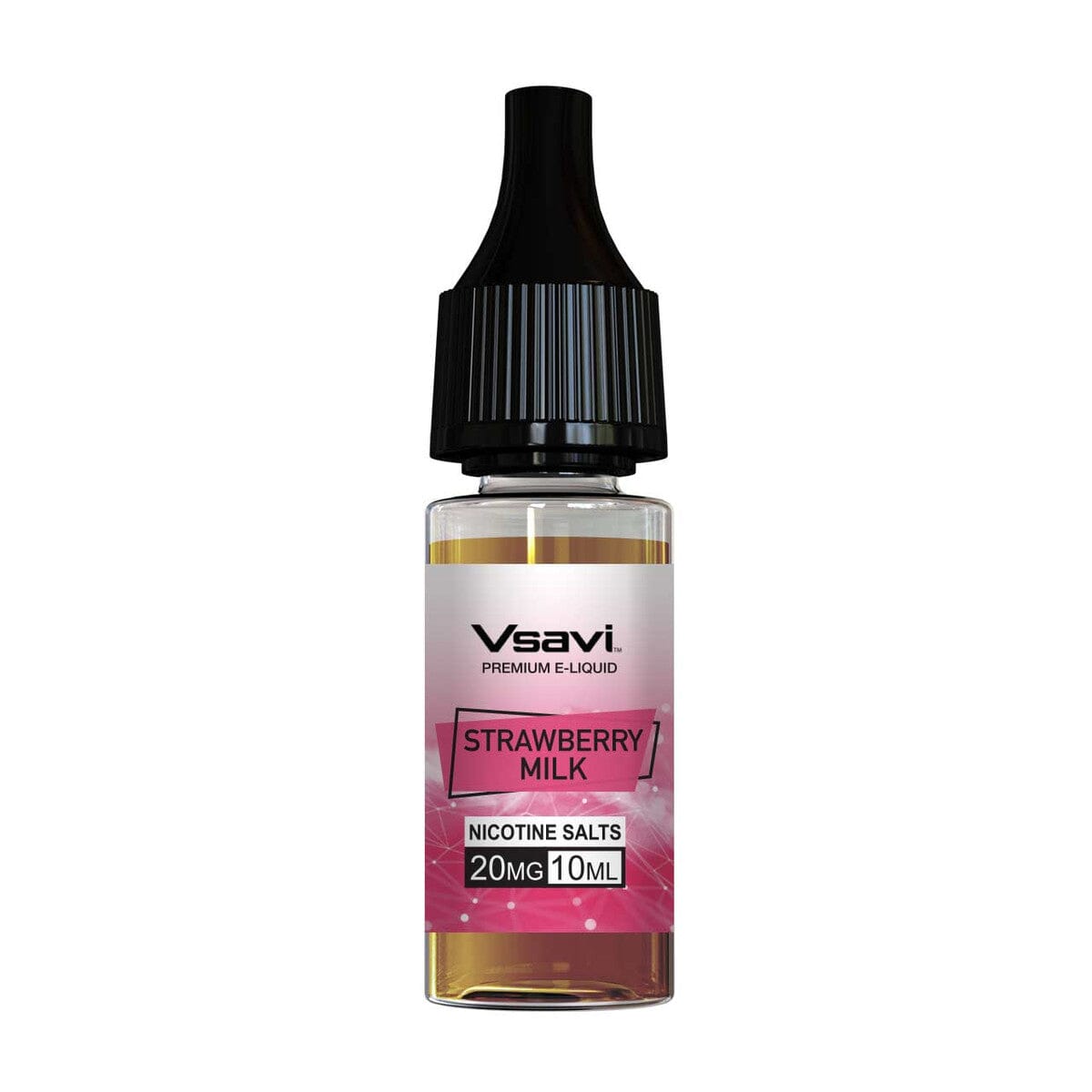 
                  
                    Vsavi Strawberry Milk nic salt e-liquid bottle on a white background
                  
                