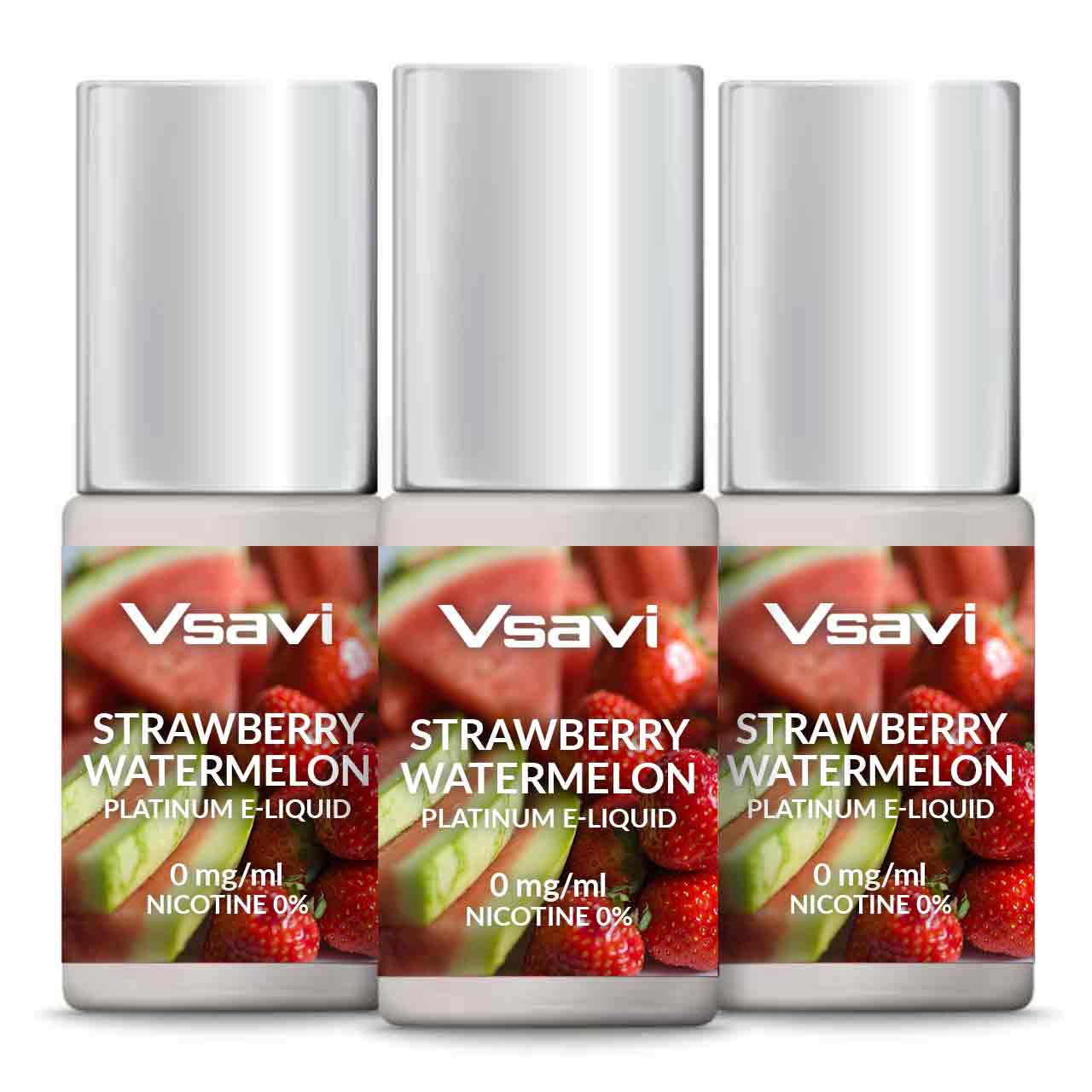
                  
                    Three bottles of Vsavi Strawberry Watermelon e-liquid on a white background
                  
                